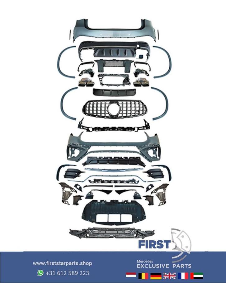 X254 GLC AMG LOOK BODYKIT VOORBUMPER + ACHTERBUMPER GLC43 BU, Auto-onderdelen, Carrosserie en Plaatwerk, Bumper, Mercedes-Benz