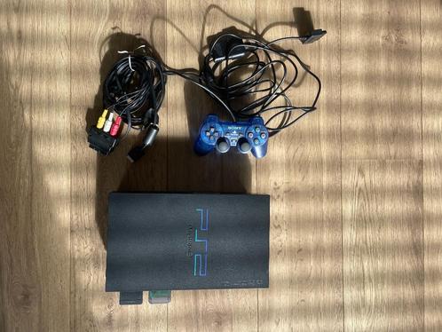 Playstation 2 console + games, Spelcomputers en Games, Spelcomputers | Sony PlayStation 2, Gebruikt, Phat, Zwart, Met 1 controller