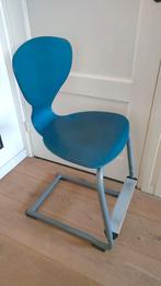 Vintage stoel atelierstoel architecten stoel schoolstoel, Huis en Inrichting, Ophalen, Gebruikt, Blauw, Eén