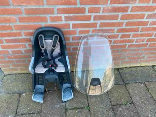 Yepp kinderstoeltje met scherm en bevestiging., Fietsen en Brommers, Fietsaccessoires | Fietsstoeltjes, Zo goed als nieuw, Ophalen of Verzenden