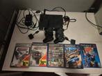 Playstation 2 met 2 controllers en 5 spellen en geheugenkaar, Zwart, Met 2 controllers, Ophalen of Verzenden, Slim