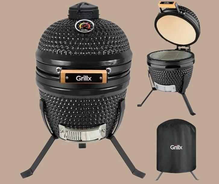 GrillX Kamado BBQ 13 inch – Incl. opberghoes nieuw in doos!, Tuin en Terras, Houtskoolbarbecues, Nieuw, Ophalen