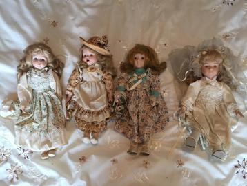 4 porseleinen poppen. €5,00 per stuk beschikbaar voor biedingen