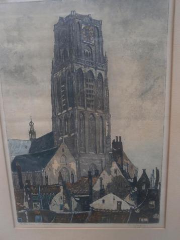 Marius De JONGERE (Drulman) Mooie gekl ets v/d Laurenskerk beschikbaar voor biedingen