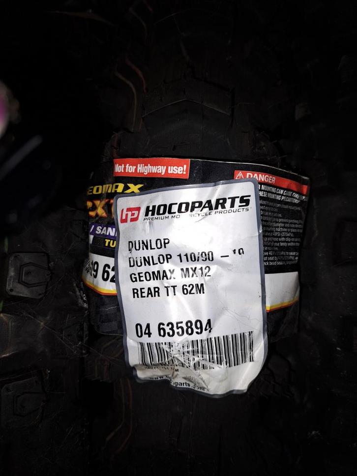 Dunlop Geomax MX12 110/90-19 Motorcross Band, Motoren, Onderdelen | Overige, Nieuw, Ophalen of Verzenden