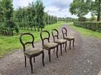 Vier klassieke gestoffeerde stoelen, Huis en Inrichting, Ophalen, Gebruikt, Overige kleuren, Klassiek