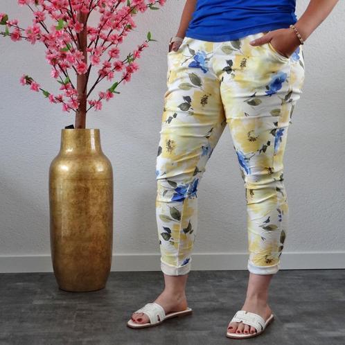 Stretch Broek Jungleprint Geel, Kleding | Dames, Spijkerbroeken en Jeans, Nieuw, Overige kleuren, Verzenden