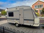 Lichte mooie Hobby 370 bj1991, Caravans en Kamperen, Caravans, Vast bed, Hobby, Treinzit, Reservewiel