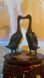 MAGNIFICENT COUPLE DUCKS IN OLD BRONZE +/- 5KG PER DUCK, Antiek en Kunst, Ophalen