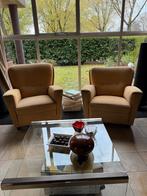 Set Gele Vintage Fauteuils (dames & heren), Huis en Inrichting, Fauteuils, Ophalen, Gebruikt, Vintage, 75 tot 100 cm