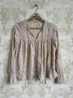 Isla Ibiza beige blouse bloemetjes viscose S, Ophalen of Verzenden, Zo goed als nieuw, Beige