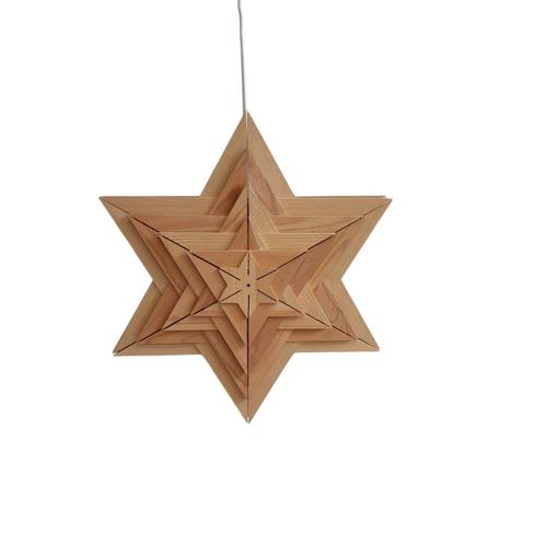 Vintage houten kerstster met verlichting (NOS), Diversen, Kerst, Zo goed als nieuw, Ophalen of Verzenden