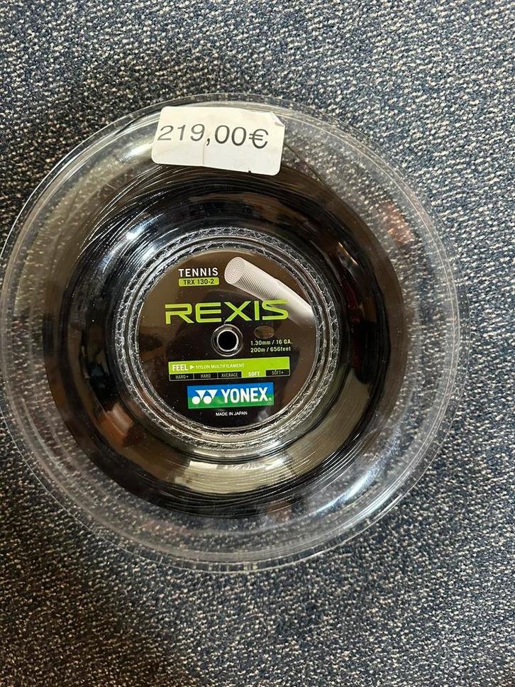 Yonex Rexis 1.30mm, 200 meter..Nieuw!!, Sport en Fitness, Tennis, Nieuw, Grip of Snaar, Overige merken, Ophalen of Verzenden
