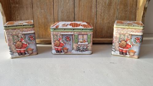 Prachtige Set van 3 Vintage Kerst Blikken Made in England, Verzamelen, Blikken, Zo goed als nieuw, Overige merken, Verzenden