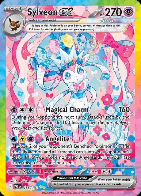 Pokémon - Prismatic Evolutions - 156-131 - Sylveon EX, Ophalen of Verzenden, Nieuw, Losse kaart, Foil