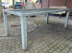 Oersterke tuintafel verzinkt staal, Ophalen, Gebruikt, Rechthoekig, Metaal