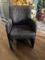 3 Antraciet Eetstoelen met Wieltjes, Ophalen, Gebruikt, Drie, Stof