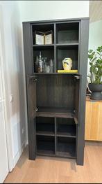Dressoir kast Zwart met houtnerf, Huis en Inrichting, Kasten | Vitrinekasten, Ophalen, Zo goed als nieuw, 25 tot 50 cm, Minder dan 100 cm