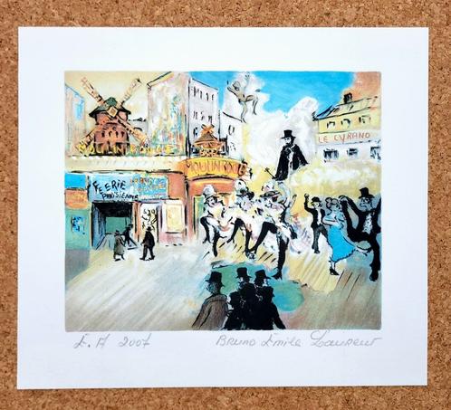 Zeefdruk E.17 2007 Bruno Emile Laurent - Paris Moulin Rouge, Antiek en Kunst, Kunst | Litho's en Zeefdrukken, Ophalen of Verzenden
