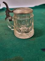 mini pull glas en tinnen deksel vintage, Ophalen of Verzenden