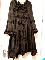 Zwarte gothic alternatieve jurk met ruches, Kleding | Dames, Jurken, Maat 38/40 (M), Zwart, Ophalen of Verzenden, Zo goed als nieuw