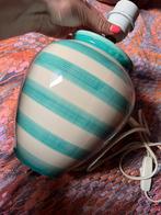 Vintage lampvoet wit blauw turqoise strepen keramiek, Ophalen of Verzenden, Zo goed als nieuw, Overige materialen, Minder dan 50 cm