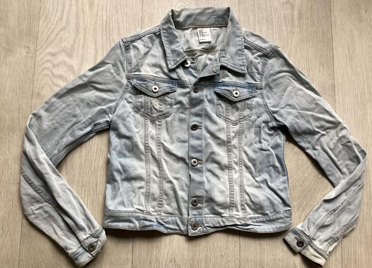 Licht blauw spijkerjasje maat 40 van H&M, Kleding | Dames, Jassen | Zomer, Gedragen, Maat 38/40 (M), Blauw, Ophalen of Verzenden