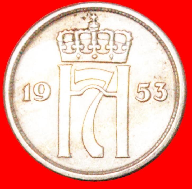 Ⰶ ROSES: NORWAY 10 ORE 1953! HAAKON VII (1905-1957) LUSTRE!, Postzegels en Munten, Munten | Europa | Niet-Euromunten, Losse munt