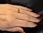 Gouden Vintage ring edelsteen robijn en diamant. 2025/698., ., Ophalen of Verzenden, Zo goed als nieuw, Met edelsteen