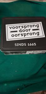 blik voorsprong door oorsprong,, Verzamelen, Blikken, Ophalen of Verzenden