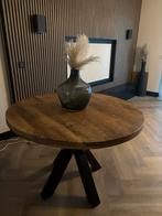 Ronde Mango Houten Eettafel + 4 Stoelen, Huis en Inrichting, Tafels | Salontafels, 100 tot 150 cm, 50 tot 75 cm, Ophalen of Verzenden