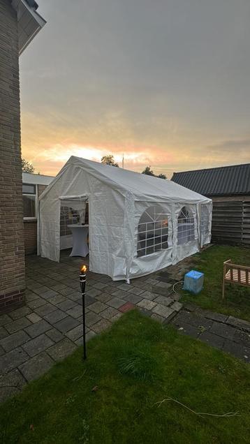 Partytent wit 6x4 meter TooPort ProfiTent lichte stormschade beschikbaar voor biedingen