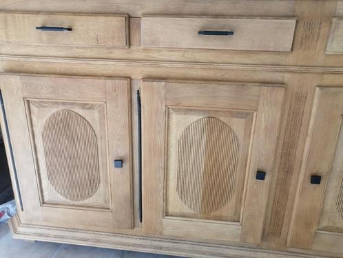 Dressoir en buffetkast in eik, Huis en Inrichting, Kasten | Dressoirs, Gebruikt, 150 tot 200 cm, 25 tot 50 cm, Met lade(s), Met deur(en)