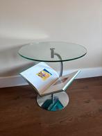 Kokoon Design Bijzettafel chroom en glas, Huis en Inrichting, Tafels | Bijzettafels, Minder dan 55 cm, Rond, Ophalen, 45 tot 60 cm