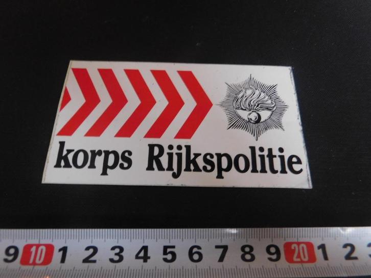 sticker Korps Rijks Politie  RIJKSPOLITIE  *, Verzamelen, Stickers, Zo goed als nieuw, Ophalen
