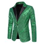 Heren groen glitter colbert / blazer paillet mannen glimmend, Kleding | Heren, Nieuw, Groen, Verzenden