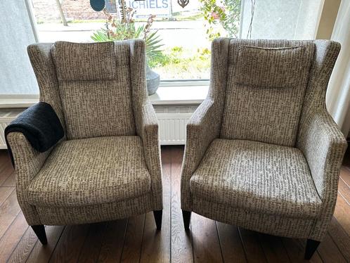 Oorfauteuil grijs, Huis en Inrichting, Fauteuils, Zo goed als nieuw, Hout, Stof, 50 tot 75 cm, 75 tot 100 cm, Ophalen