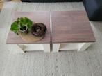 Salontafel/bijzettafel 2x, Ophalen, Gebruikt, 50 tot 100 cm, Vierkant