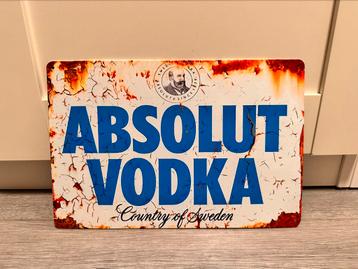 Vintage reclamebord – Absolut Vodka (20 x 30 cm) beschikbaar voor biedingen
