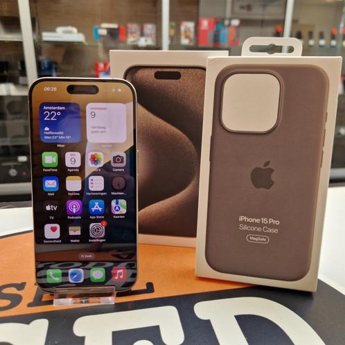 iPhone 15 Pro 128GB Natural Titanium - Accu 86% - Topstaat, Telecommunicatie, Mobiele telefoons | Apple iPhone, Zo goed als nieuw