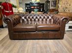 Originele Salvale chesterfield 2,5 zits bruin leer, Huis en Inrichting, Banken | Bankstellen, Ophalen of Verzenden, Zo goed als nieuw