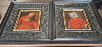SchilderijenSet van 2 Zeventiende Eeuwse portretten beschikbaar voor biedingen