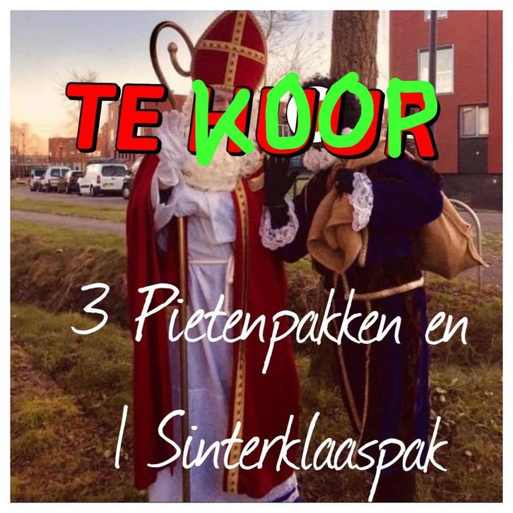 Compleet Sinterklaas pak met  2 Pietenpakken Set, Kleding | Heren, Carnavalskleding en Feestkleding, Zo goed als nieuw, Kleding