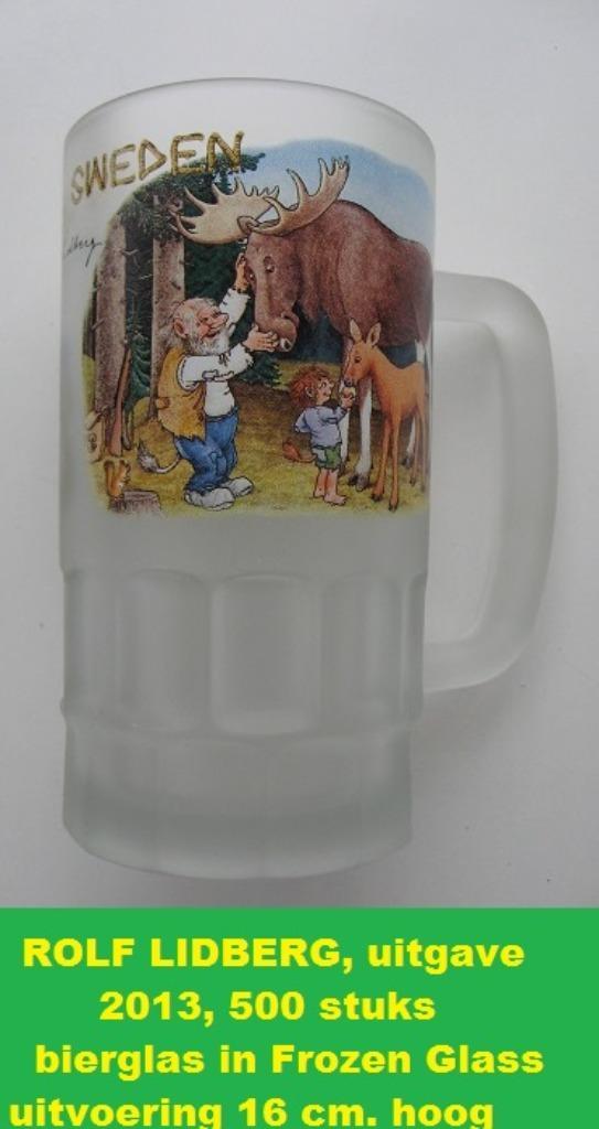 ROLF LIDBERG 1/500 bierglas, in frozen glas uitvoering, Verzamelen, Glas en Borrelglaasjes, Nieuw, Bierglas, Ophalen of Verzenden