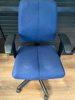 Bureaustoel met blauwe bekleding, Ophalen, Gebruikt, Blauw, Bureaustoel