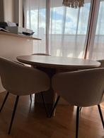Eiken tafel met stoelen te koop!, Gebruikt, 100 tot 150 cm, Eikenhout, Ophalen of Verzenden