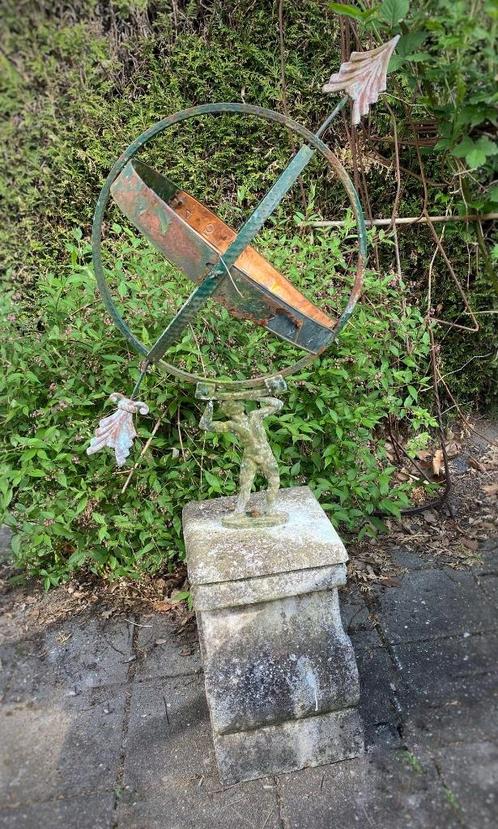 Vintage tuinornament zonnewijzer, Tuin en Terras, Zonnewijzers, Gebruikt, Ophalen