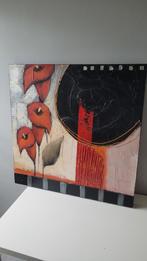 Abstract schilderij met bloemen met certificaat, Antiek en Kunst, Ophalen