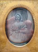 Om 1850 Daguerreotypie Dame Vrouw in een Lijst Amerika USA, Verzamelen, Foto's en Prenten, Gebruikt, Foto, Ophalen of Verzenden