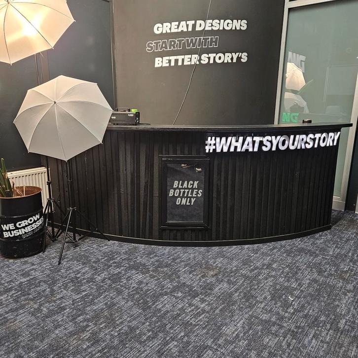 Bar met koelkast en LED, Huis en Inrichting, Barren, Gebruikt, Ophalen of Verzenden